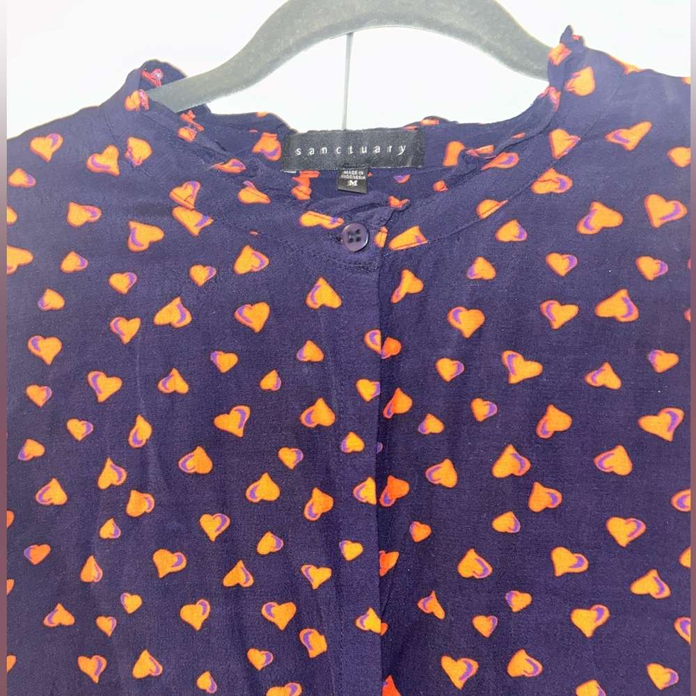 Sanctuary Heart Blouse Medium Pre-owned - Picture 2 of 6